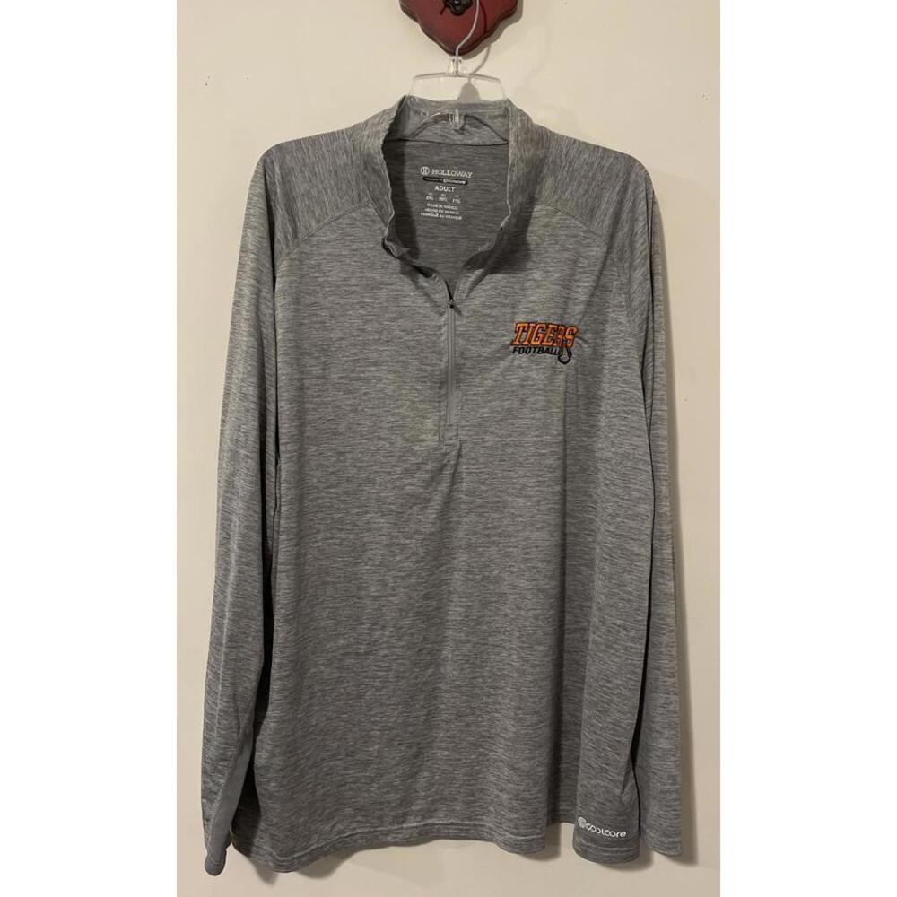 Tigers Football Holloway Mens 2xl Cool Core Gray Pullover 1/2-Zip Shirt! A3557